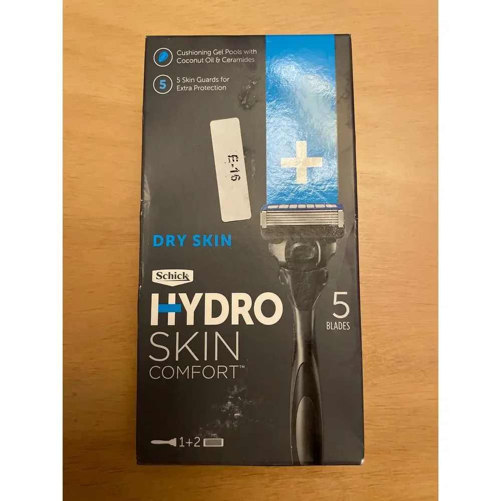 New Mens Schick Hydro Skin dispose razor 5 Blades 1 Handle 2 Cartridge Refills